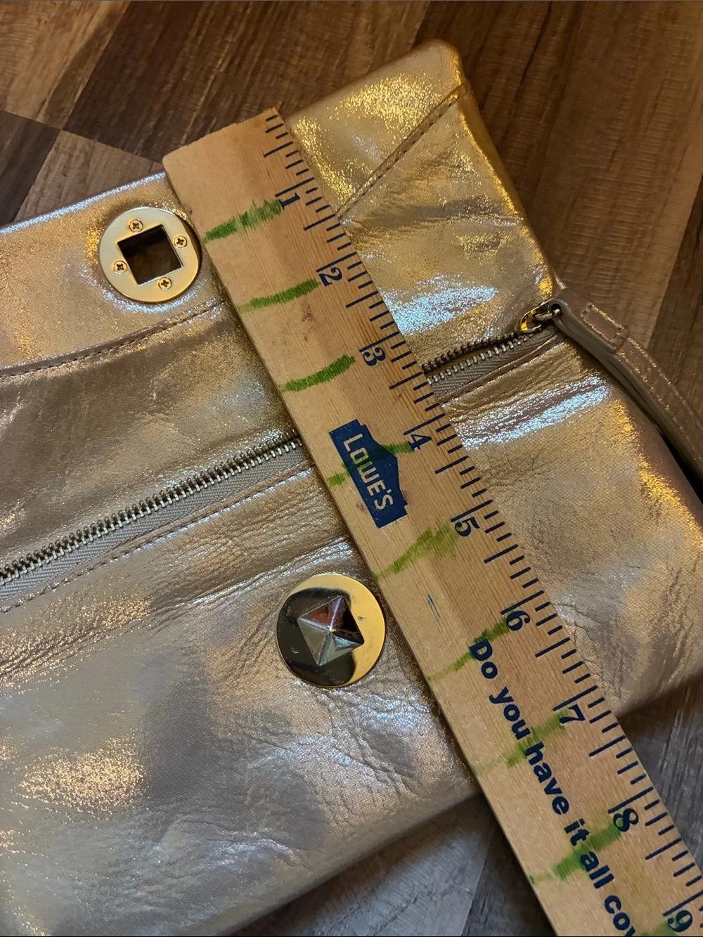 Kate Spade- Women’s Leather- Gold/Metallic Clutch W/Signature Twist Lock